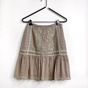 Sundance Embroidered Lace Lightweight Skirt Size 2 Tan